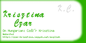 krisztina czar business card